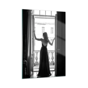 Tablou pe sticlă - Splendoare alb-negru - 50x70 cm