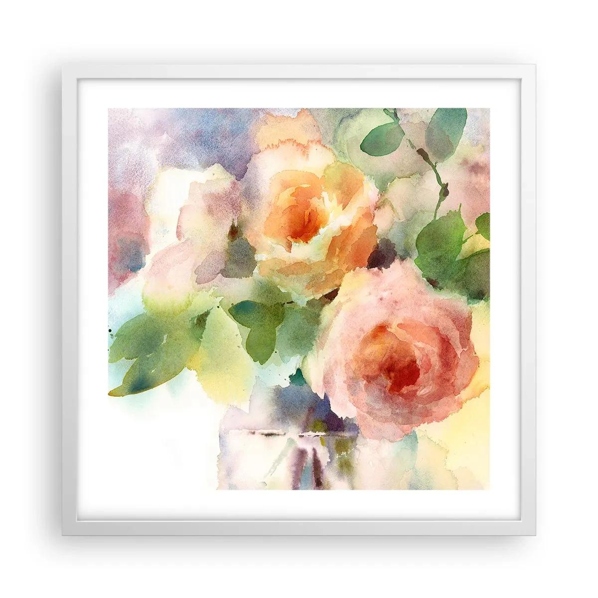 Poster în ramă albă - Delicat ca o acuarelă - 50x50 cm