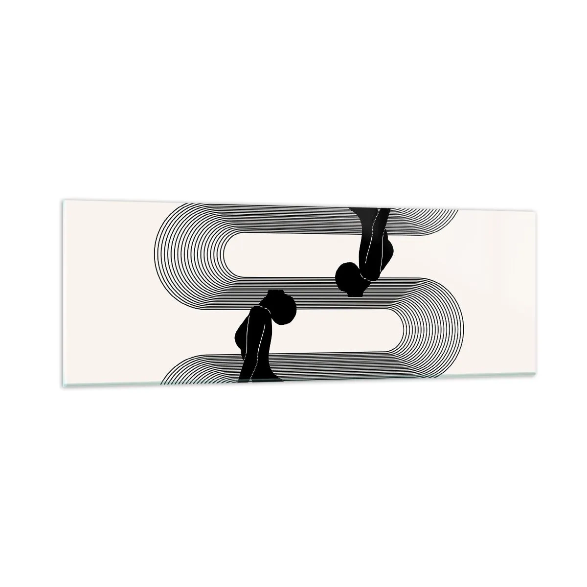 Tablou pe sticlă - Simetrie senzuală - 90x30 cm