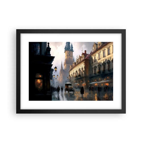 Poster în ramă neagră - Magia unei seri la Praga - 40x30 cm