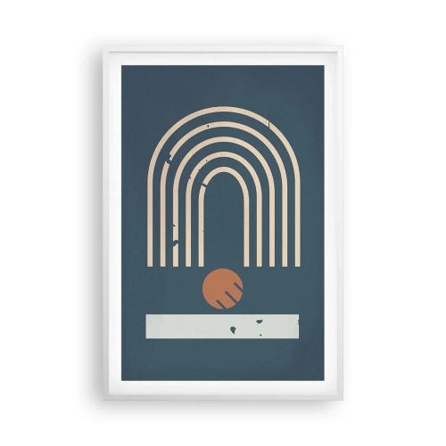 Poster în ramă albă - Geometrie în funcție de rodie - 61x91 cm