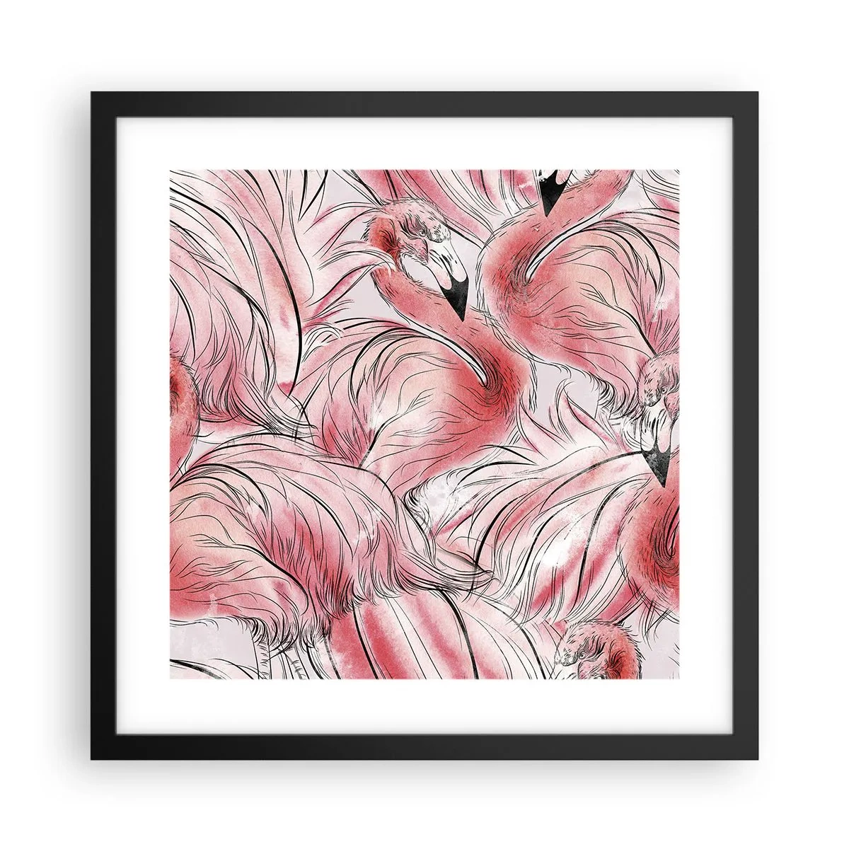 Poster în ramă neagră - Corpul de balet al păsărilor - 40x40 cm