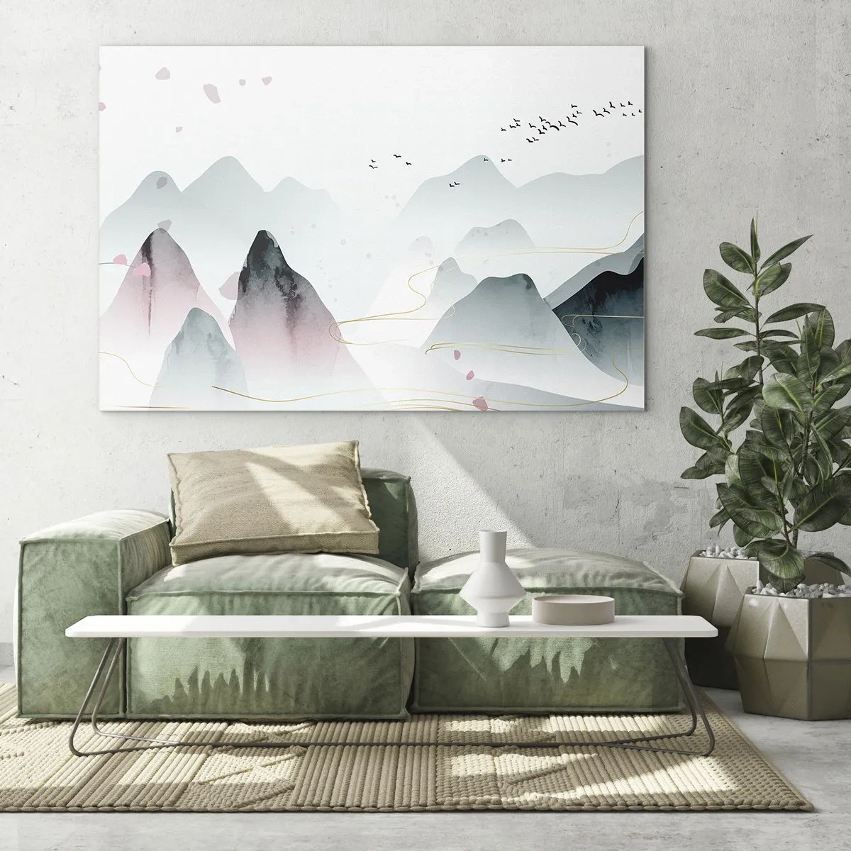 Tablou pe sticlă - Peste vârfuri - 100x70 cm