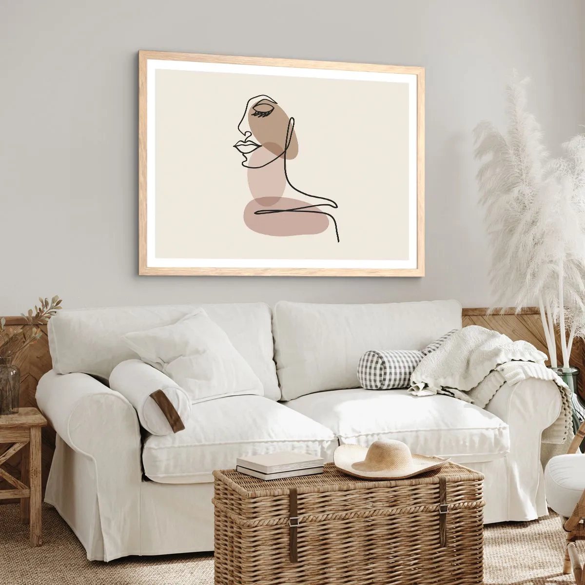 Poster în ramă de stejar deschis - O anumită linie de frumusețe - 100x70 cm