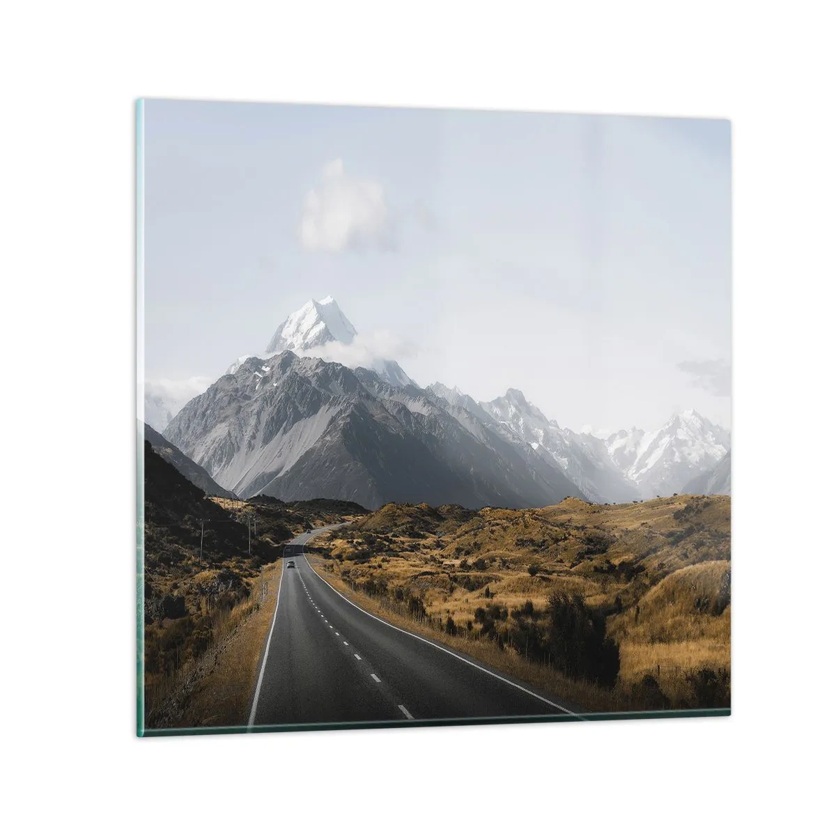 Tablou pe sticlă - Drumul spre inima munților - 70x70 cm