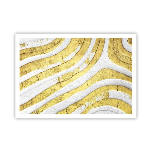 Poster - Compoziția în alb și auriu - 100x70 cm