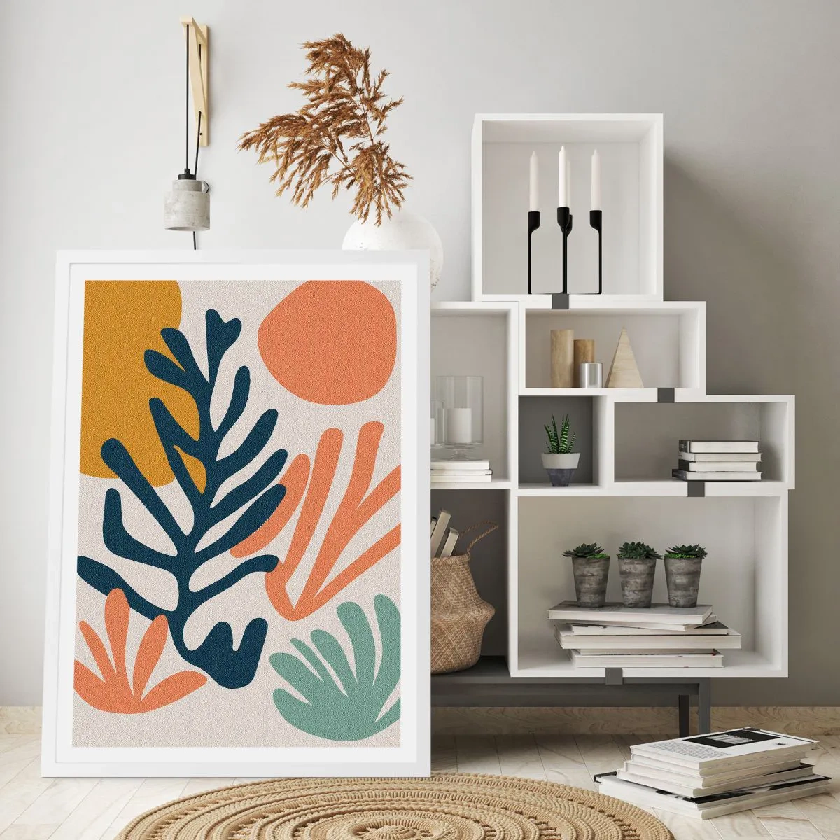 Poster în ramă albă - Mări de corali - 70x100 cm