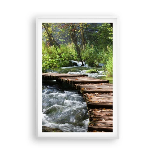 Poster în ramă albă - Cascadă spumoasă - 61x91 cm