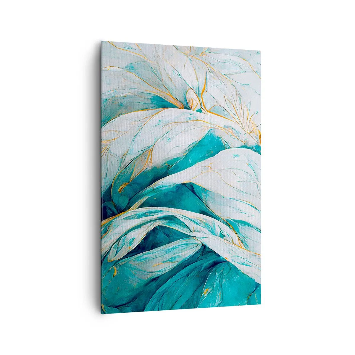 Tablou pe pânză - Abstractul albastru cu motiv auriu - 80x120 cm