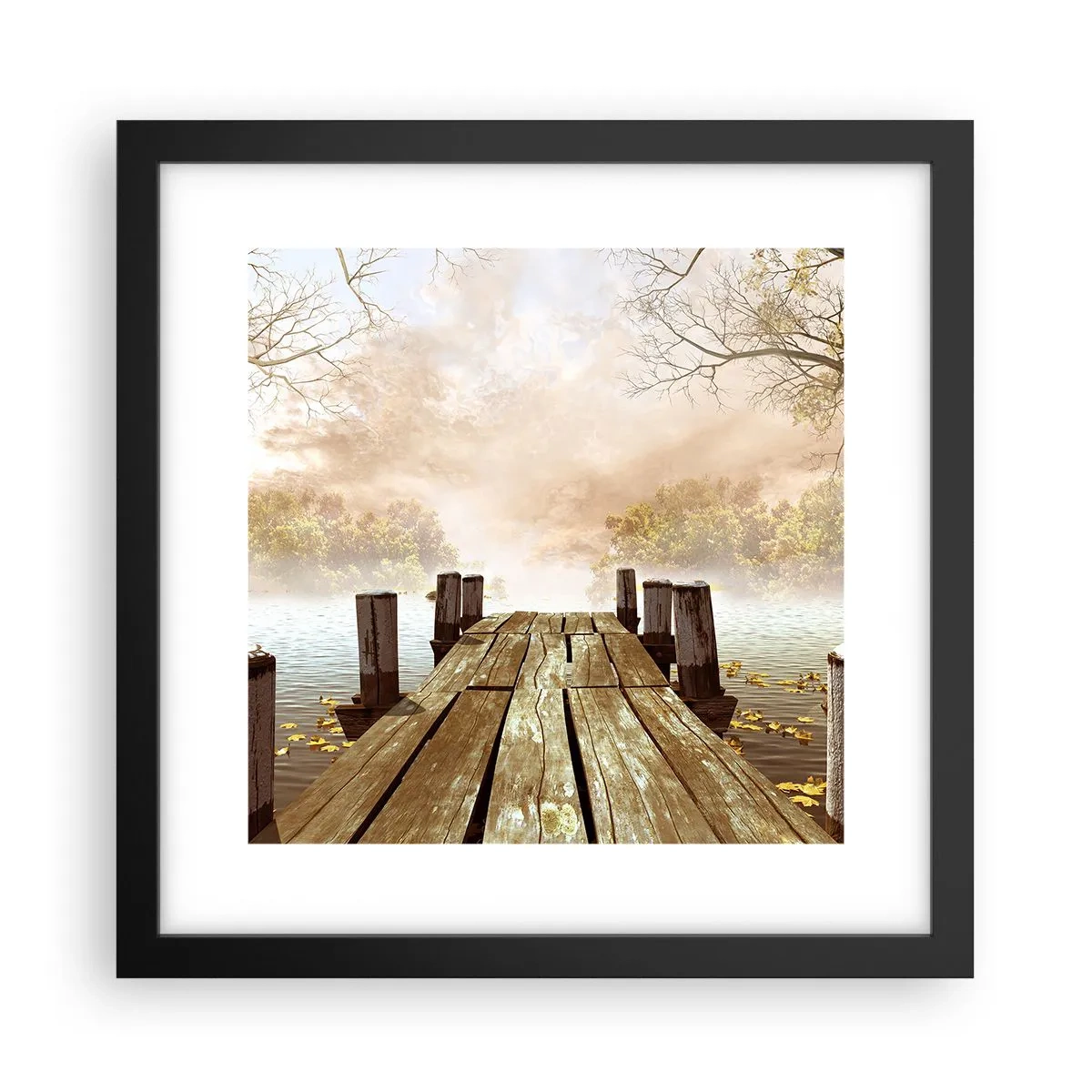 Poster în ramă neagră - Tristețea blândă a toamnei - 30x30 cm