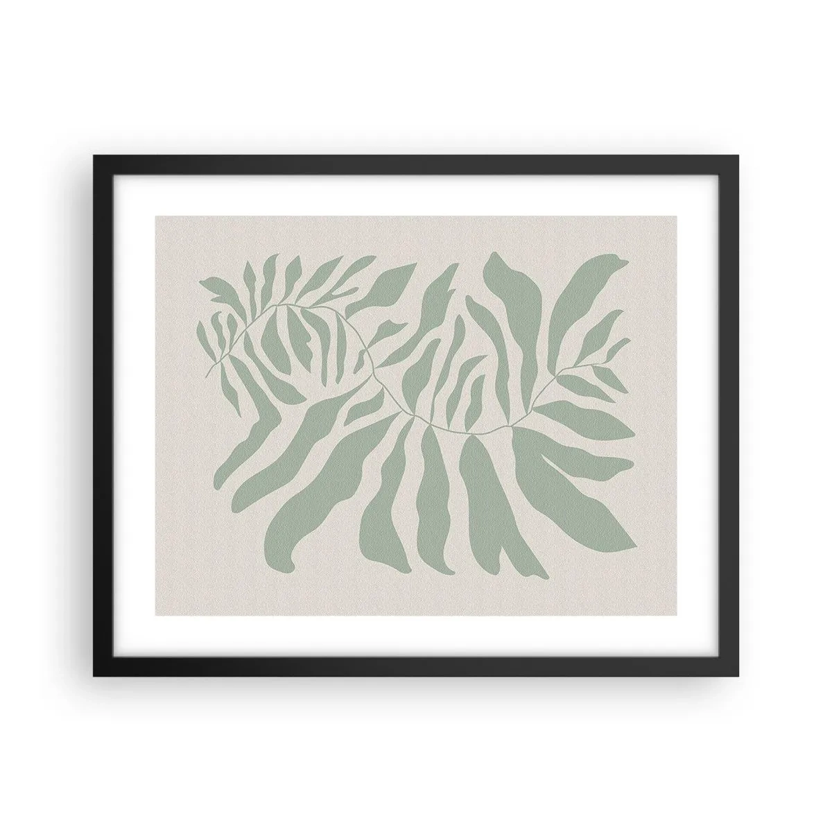 Poster în ramă neagră - Ramura de smarald - 50x40 cm