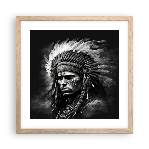 Poster în ramă de stejar deschis - Conducător și luptător - 40x40 cm