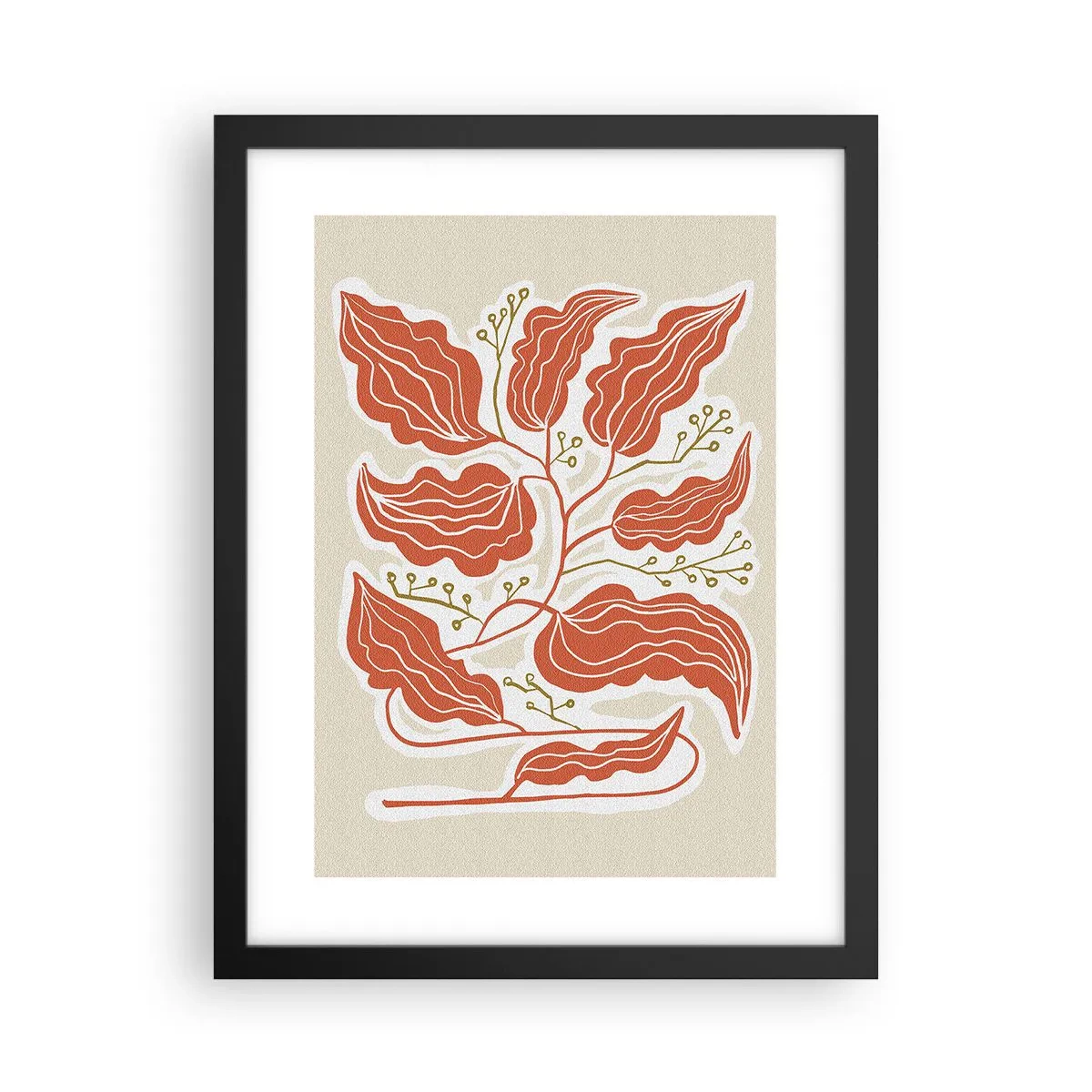 Poster în ramă neagră - Folk și coral - 30x40 cm