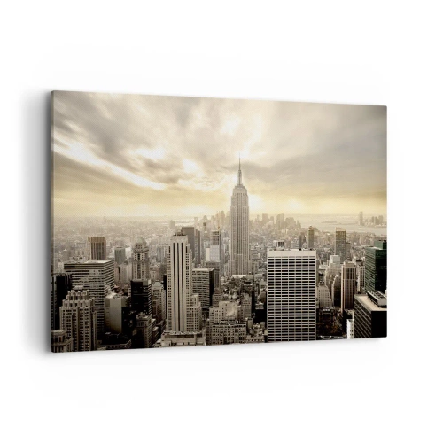 Tablou pe pânză - New York țesut din gri - 120x80 cm