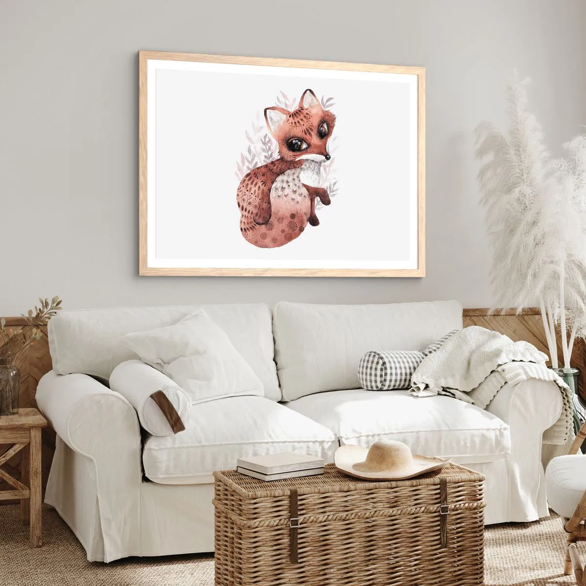 Poster în ramă de stejar deschis - Doar iubire - 100x70 cm