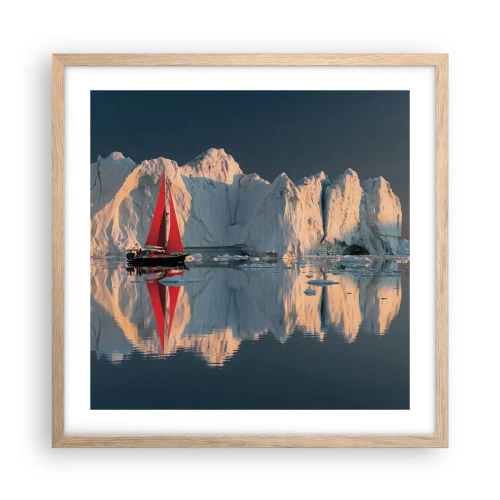 Poster în ramă de stejar deschis - La capătul lumii - 50x50 cm