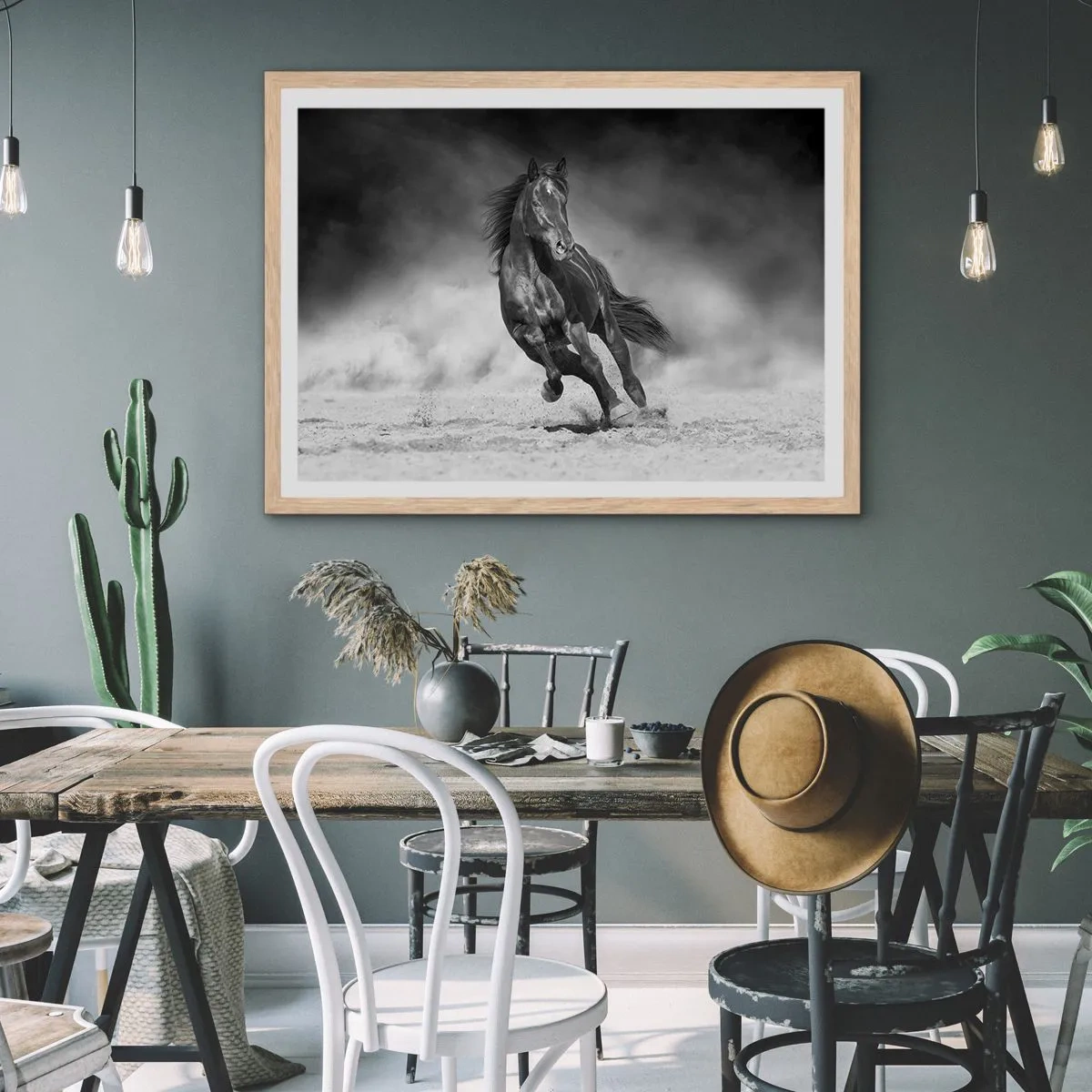 Poster în ramă de stejar deschis - Dorința emirului - 91x61 cm