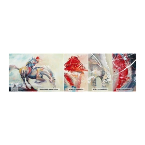 Mostră tapet autocolant Deluxe Sticker - Ai grijă, să zburăm - Animale, Cal, Călăreț - 100x30 cm