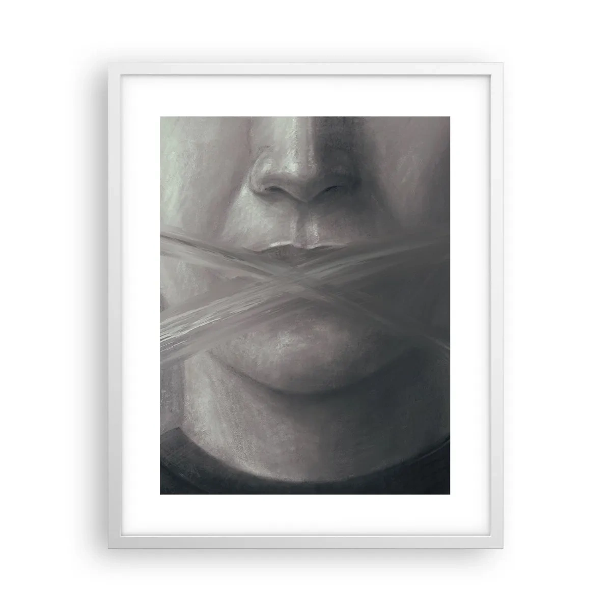 Poster în ramă albă - Nici un cuvânt - 40x50 cm