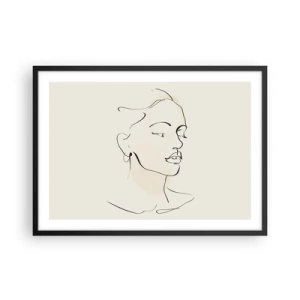 Poster în ramă neagră - Cu o linie sigură - 70x50 cm