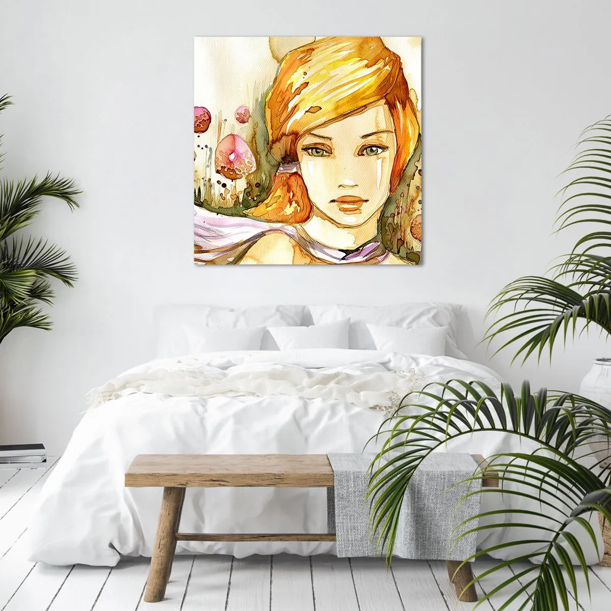 Tablou pe pânză - Privirea de smarald care reduce la tăcere furia - 50x50 cm