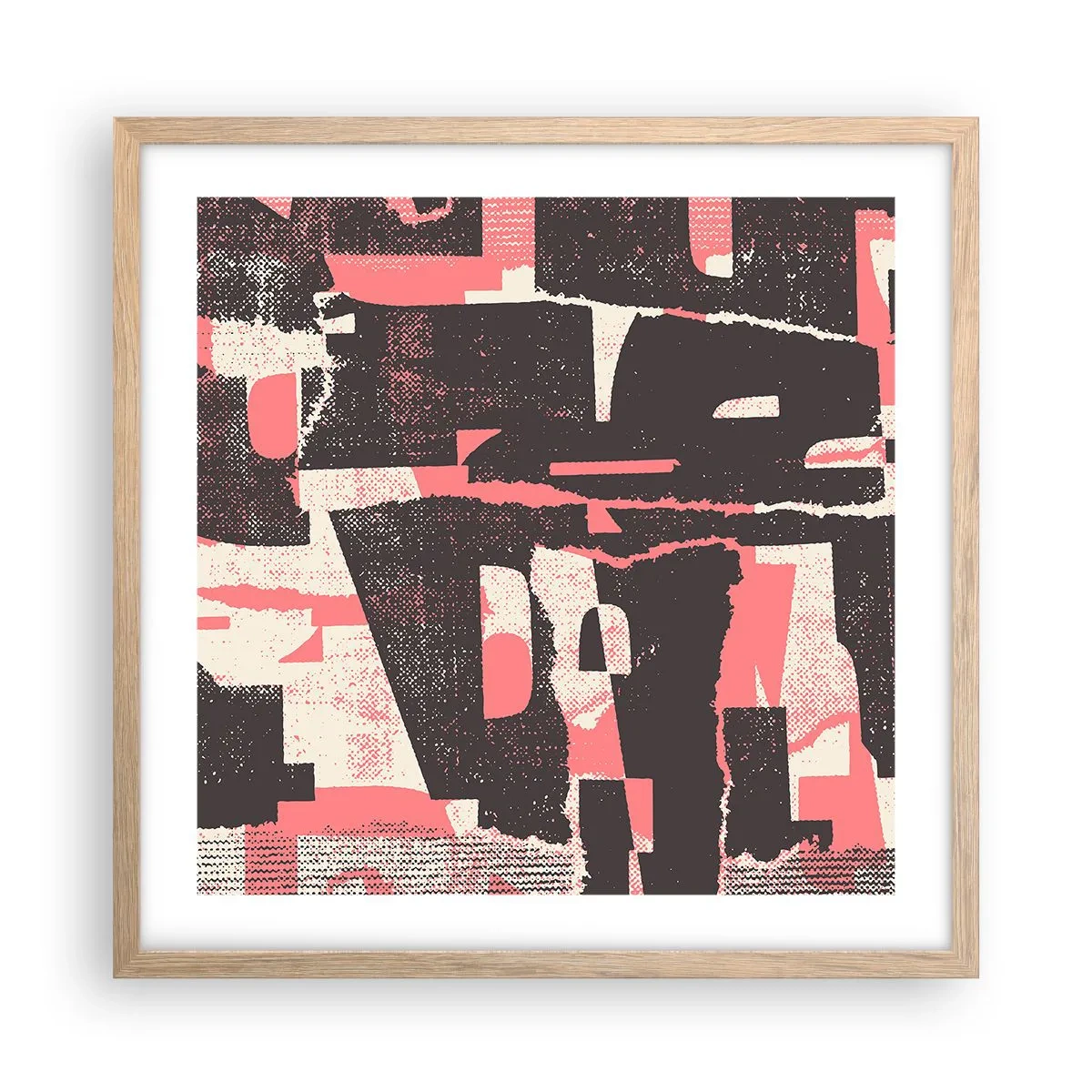 Poster în ramă de stejar deschis - Toată această agitație - 50x50 cm
