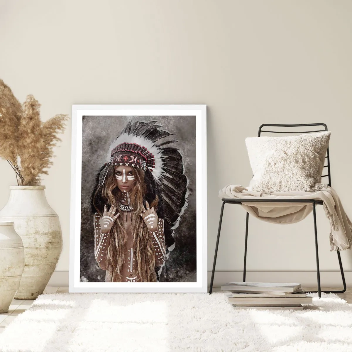 Poster în ramă albă - Secretul puterii tribale - 50x70 cm