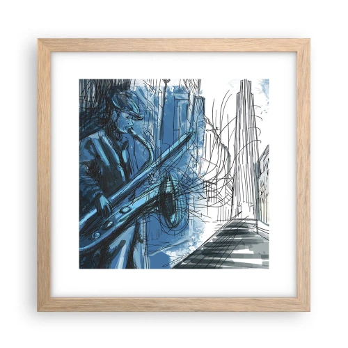 Poster în ramă de stejar deschis - Rapsodie urbană - 30x30 cm