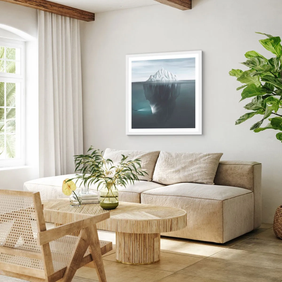 Poster în ramă albă - Un mister subacvatic - 40x40 cm