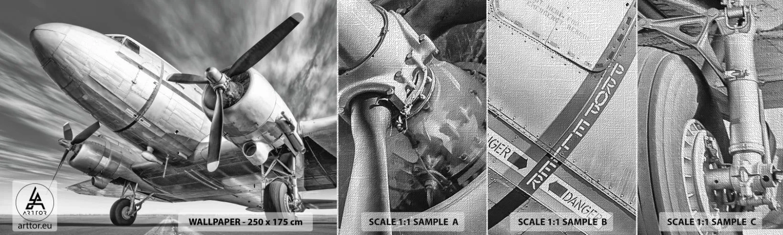 Mostră tapet Premium Canvas - Întotdeauna gata de zbor - Avion, Retro, Avioane - 100x30 cm