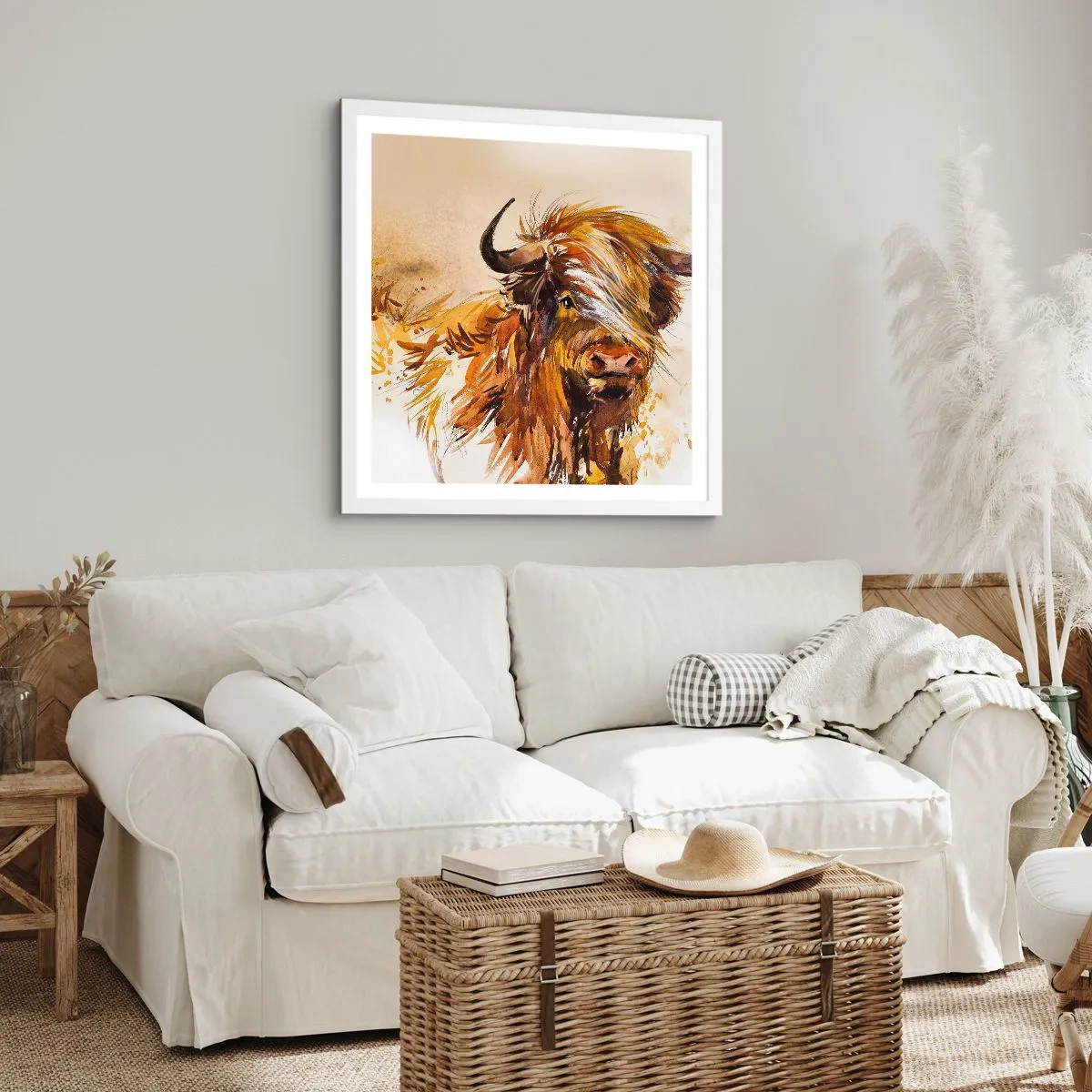 Poster în ramă albă - Mândria vânătorului - 30x30 cm