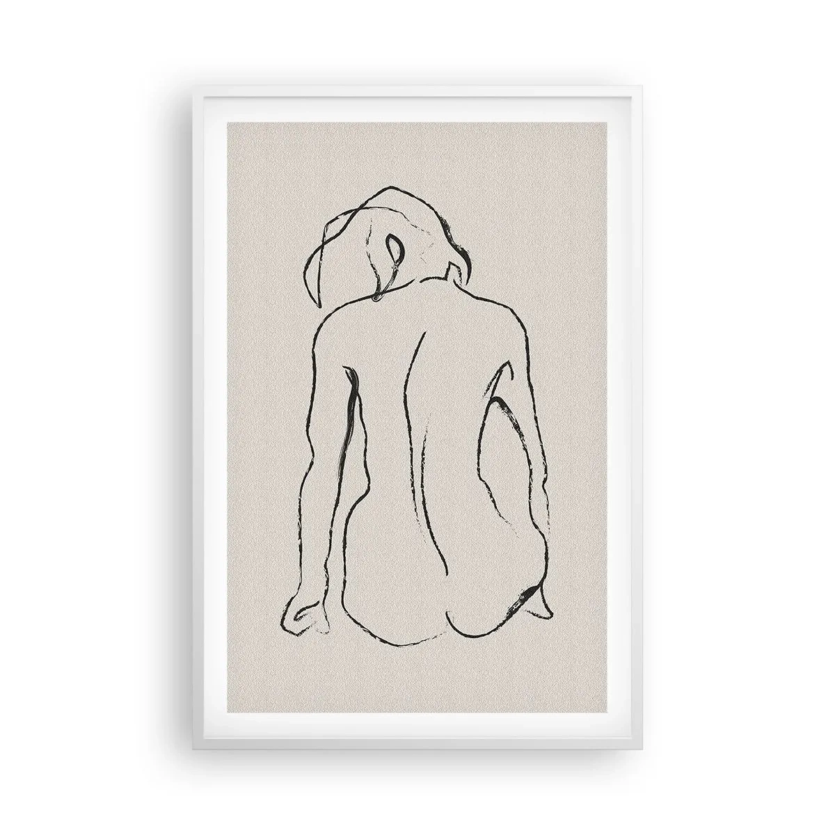 Poster în ramă albă - Nud de fată - 61x91 cm