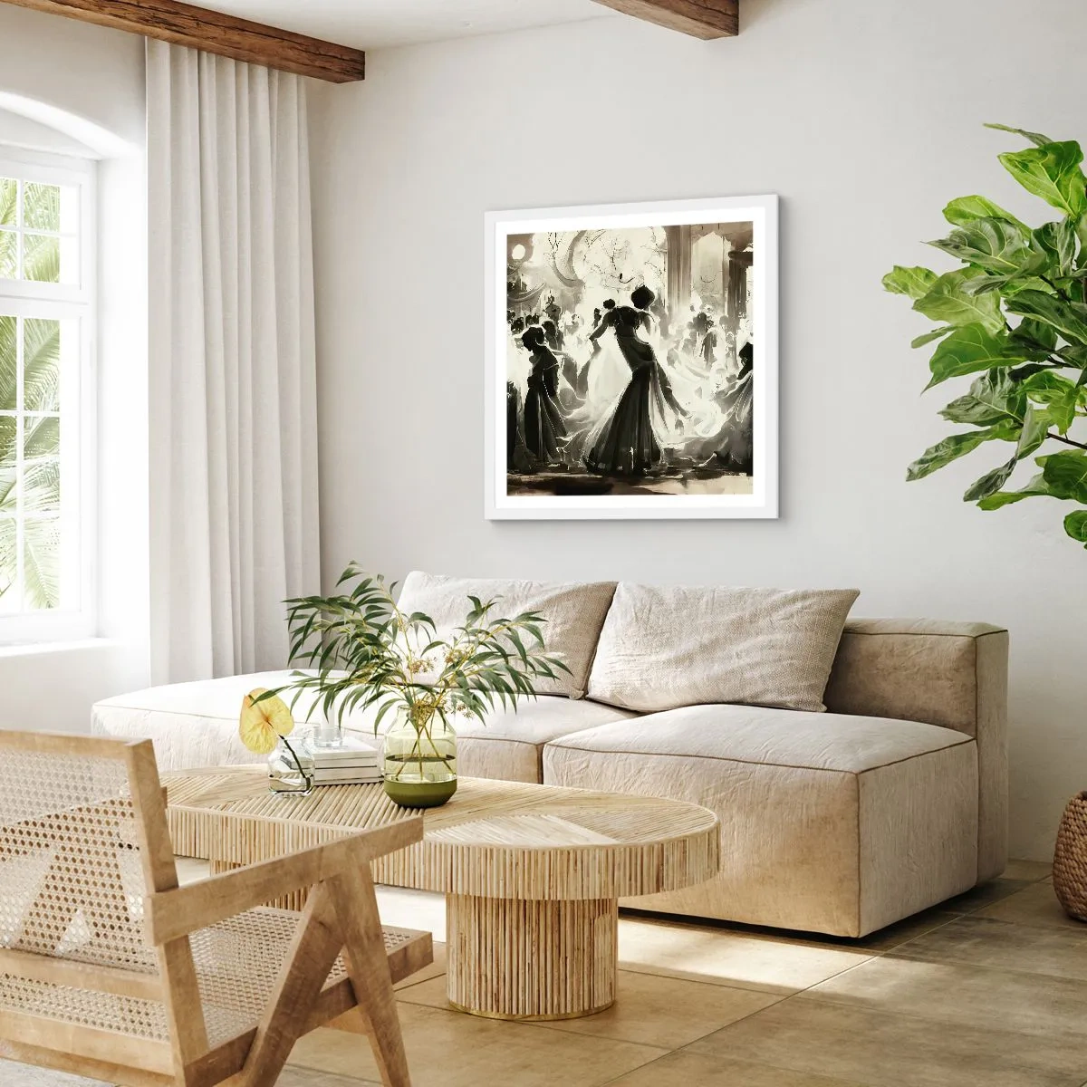 Poster în ramă albă - Marea mascaradă - 60x60 cm