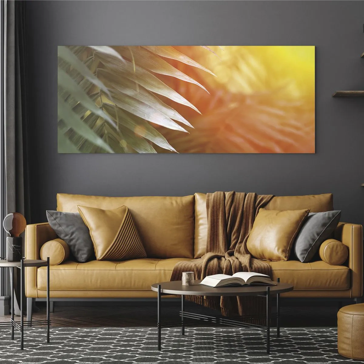 Tablou pe sticlă - Dimineață în junglă - 100x40 cm