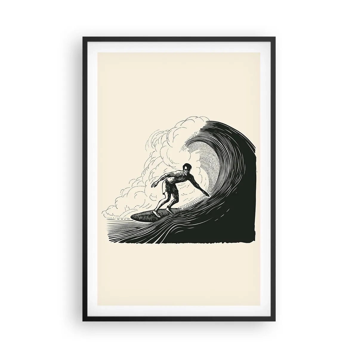 Poster în ramă neagră - Regele valului - 61x91 cm