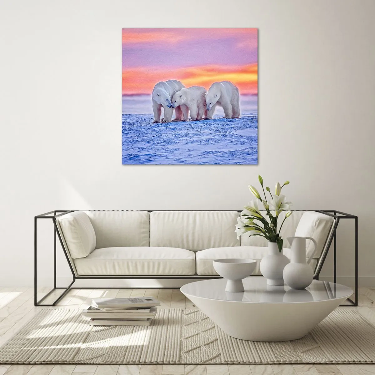 Tablou pe sticlă - Căldura familiei este suficientă - 40x40 cm