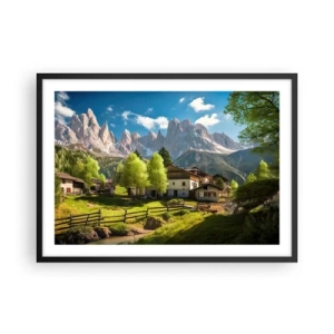 Poster în ramă neagră - Idilă alpină - 70x50 cm