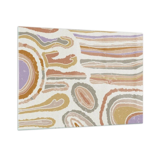 Tablou pe sticlă - Secțiuni colorate - 100x70 cm