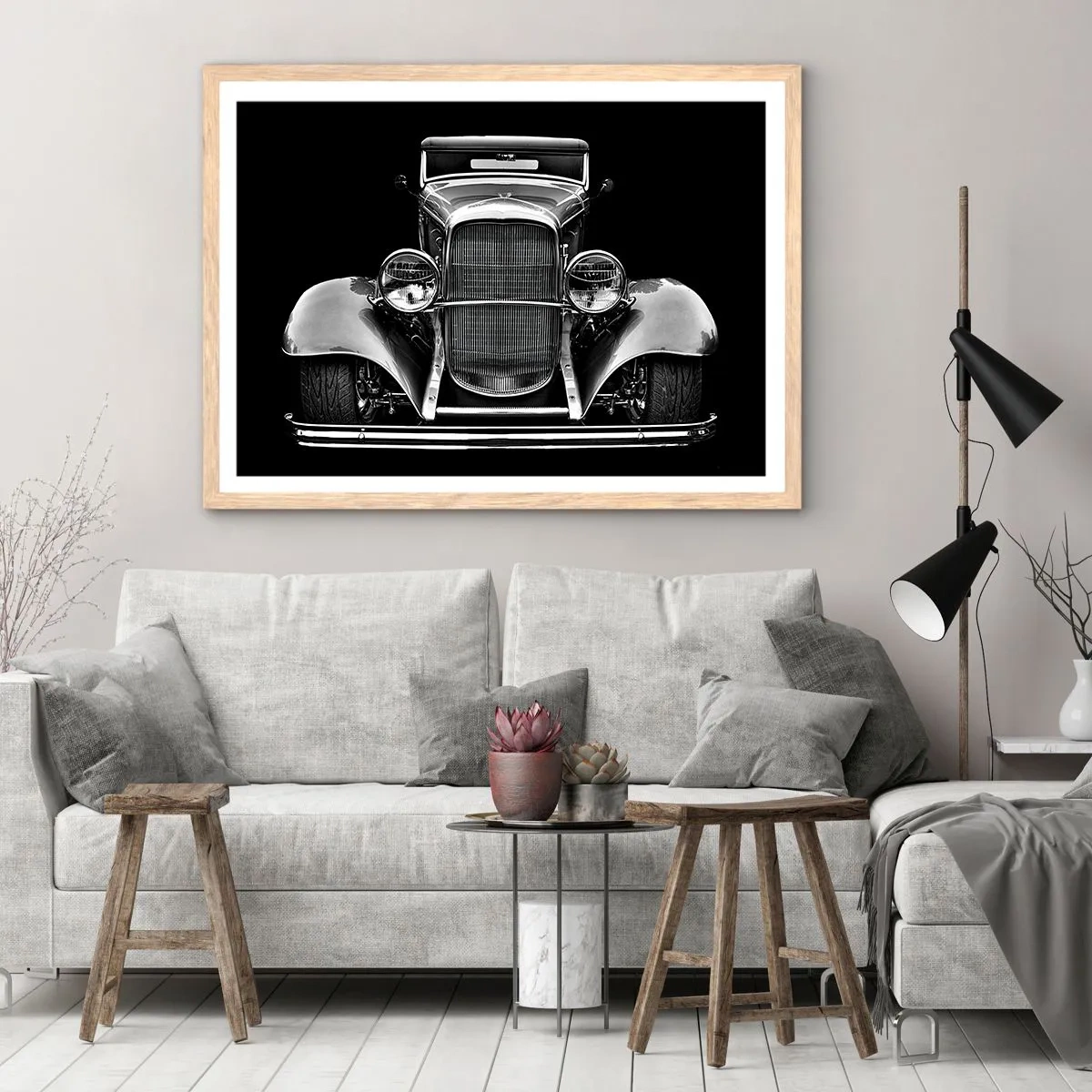 Poster în ramă de stejar deschis - Un adevărat gentleman - 40x30 cm