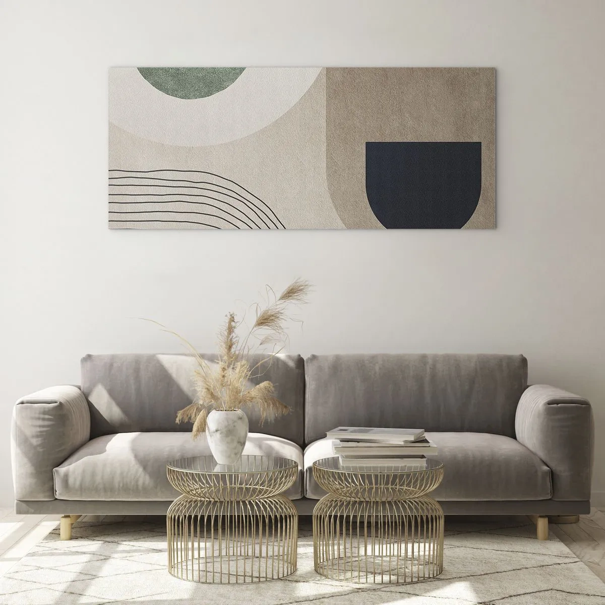 Tablou pe sticlă - Blândețea ovalului - 100x40 cm