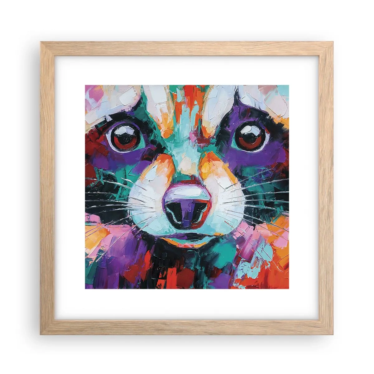 Poster în ramă de stejar deschis - Doar emoții bune - 30x30 cm