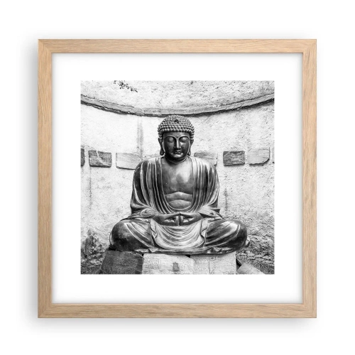 Poster în ramă de stejar deschis - La sursa păcii - 30x30 cm