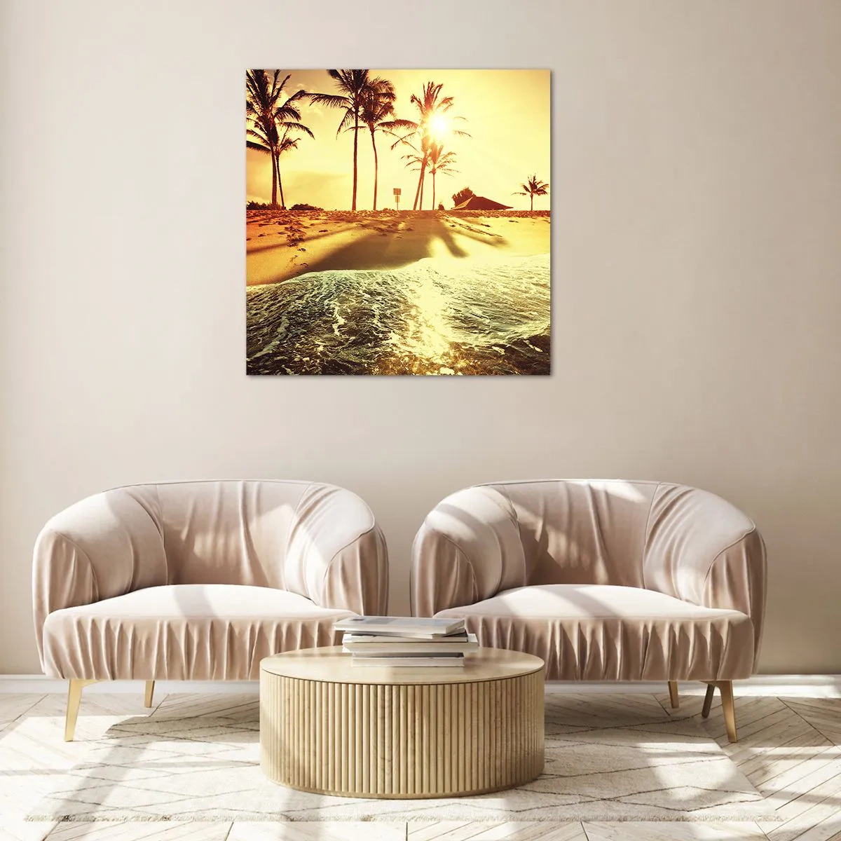 Tablou pe sticlă - California după-amiază - 70x70 cm