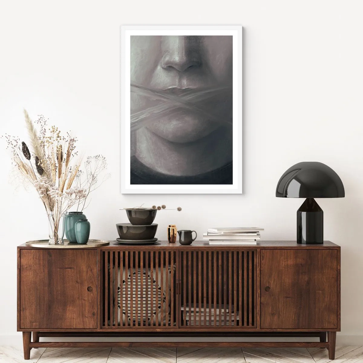 Poster în ramă albă - Nici un cuvânt - 61x91 cm