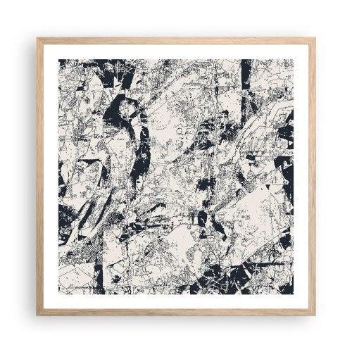 Poster în ramă de stejar deschis - Întrepătrunderea contrariilor - 60x60 cm