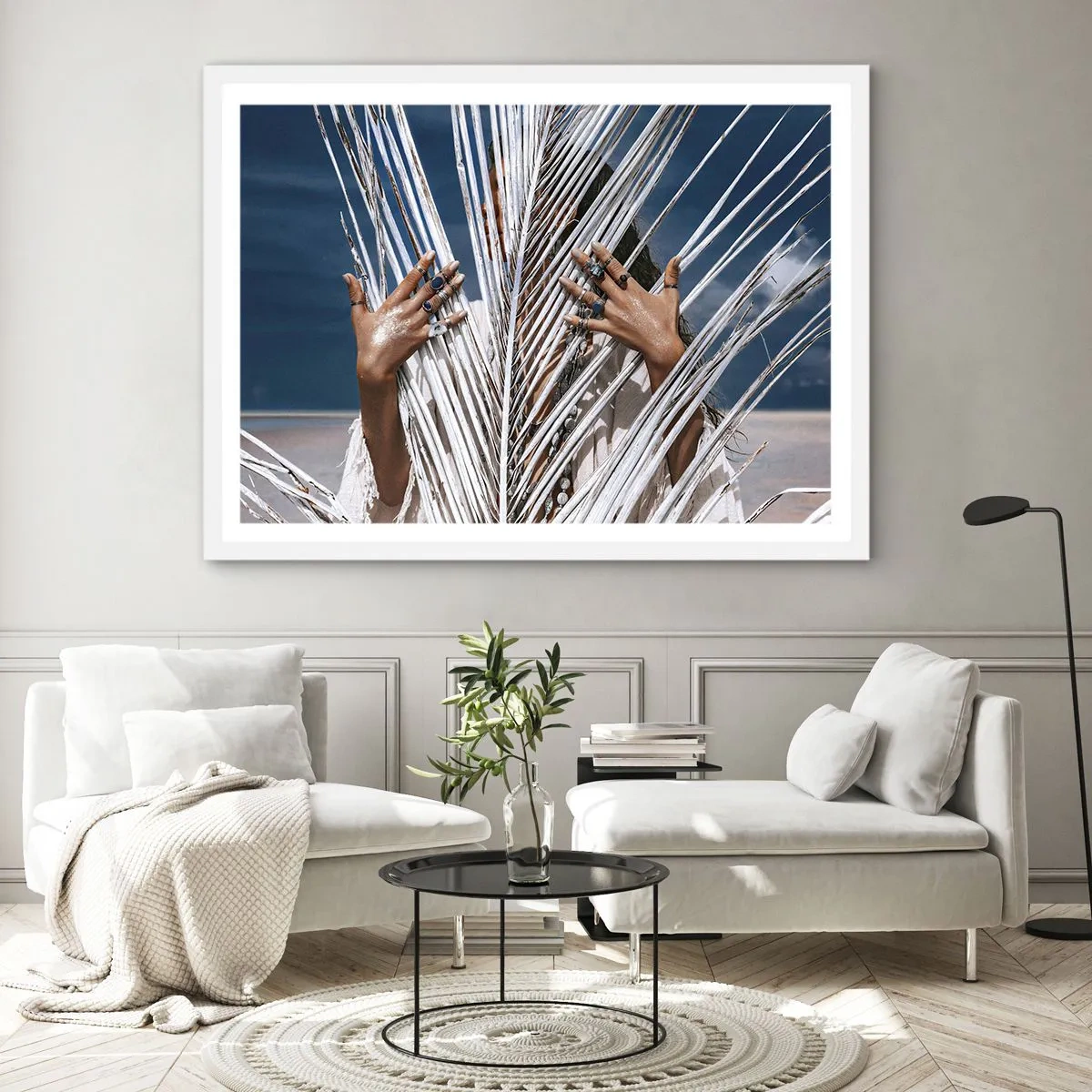 Poster în ramă albă - Prietena șamanului? - 91x61 cm