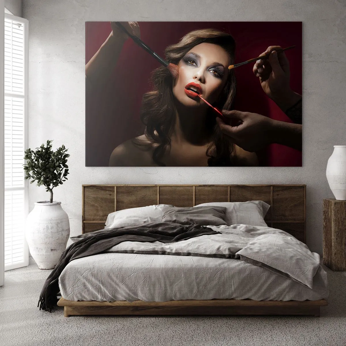 Tablou pe sticlă - Frumoasă visătoare - 100x70 cm