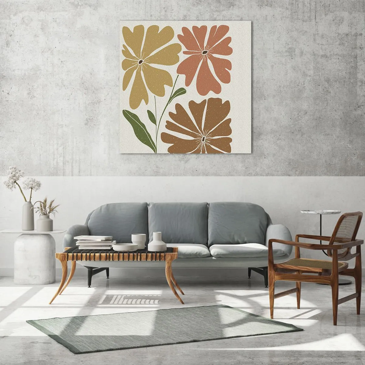 Tablou pe sticlă - Natură și geometrie - 60x60 cm