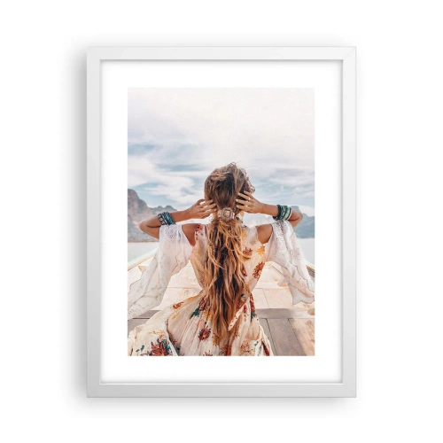 Poster în ramă albă - Pe drumul spre fericire - 30x40 cm