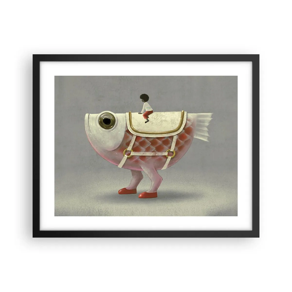 Poster în ramă neagră - Călărețul Pescărel - 50x40 cm